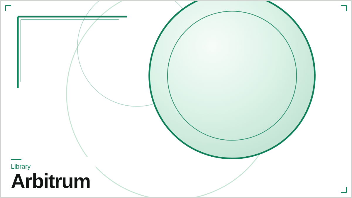 Designed card with the words Library and Arbitrum.