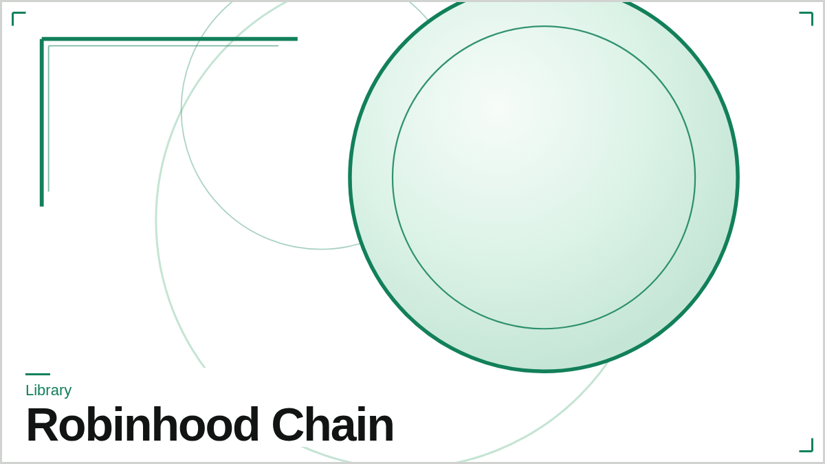 Designed card with the words Library and Robinhood Chain.